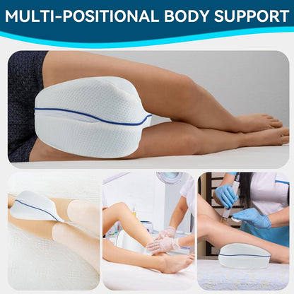 Worelli Knee Pillow ergonomic contour shape — machine washable cover included, ships from US