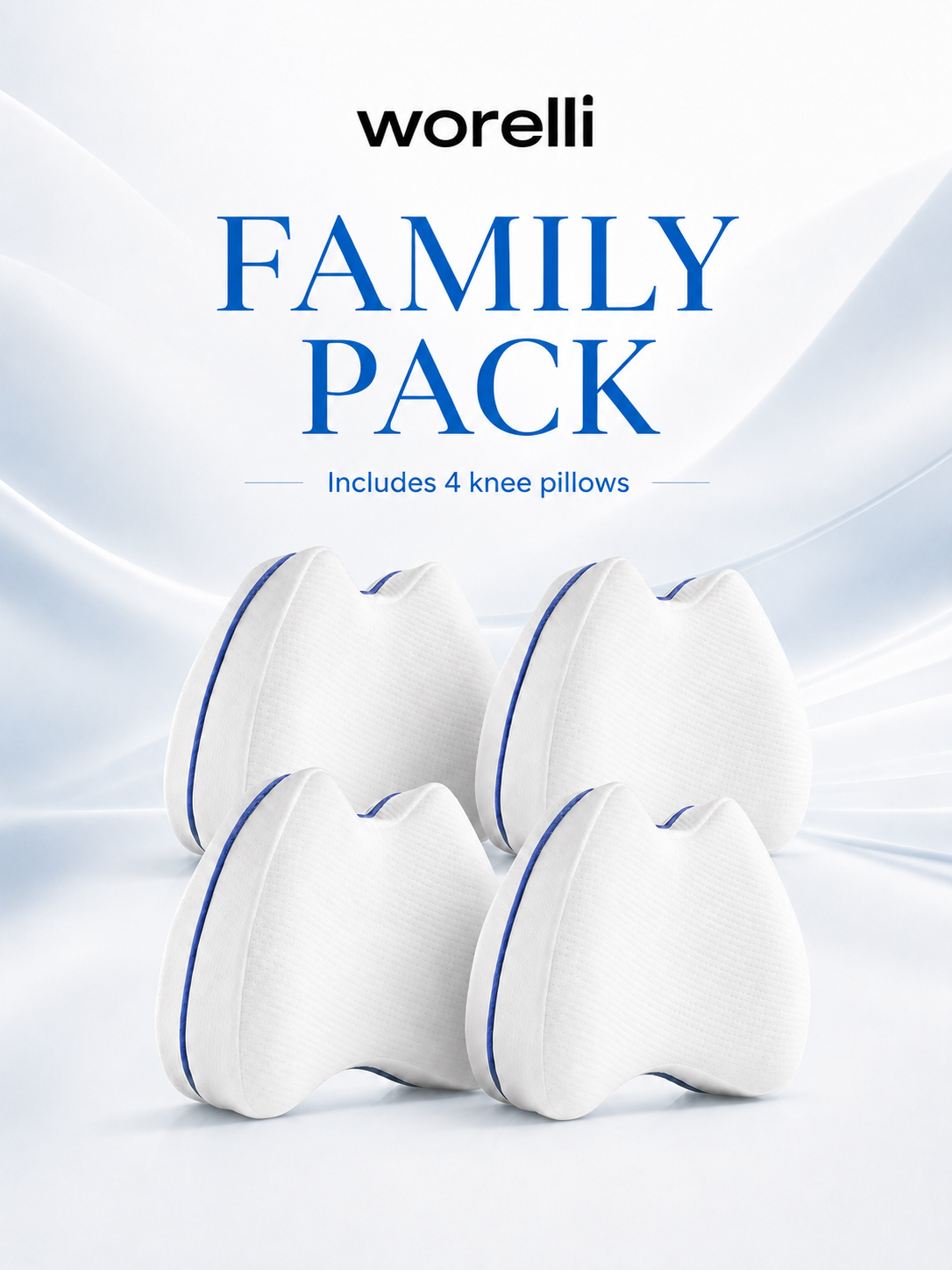 Worelli Knee Pillow – Family Pack (4 Pillows)