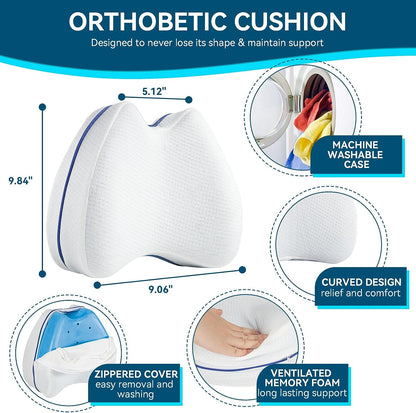 Worelli Side Sleeper Knee Pillow — Ergonomic Memory Foam Design for Comfortable Side Sleeping